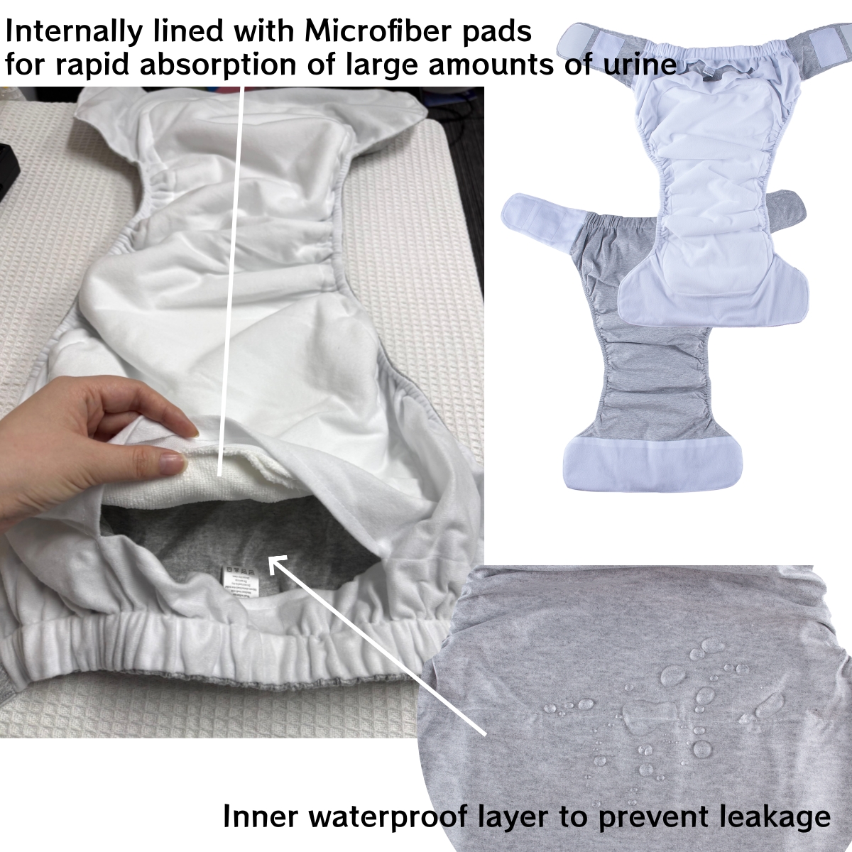 Large Reusable Adult Diapers Adjustable Men Women Incontinence Pants Sleep Leak proof Pants For Elderly People With Disabilities