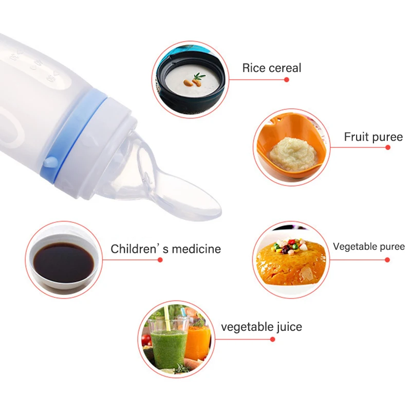 Imebaby Bé Bình Sữa Silicone Dolphin Cơm Ngũ Cốc Thìa Sơ Sinh Bộ Đồ Ăn Cho Bé Hàng Thìa Ăn