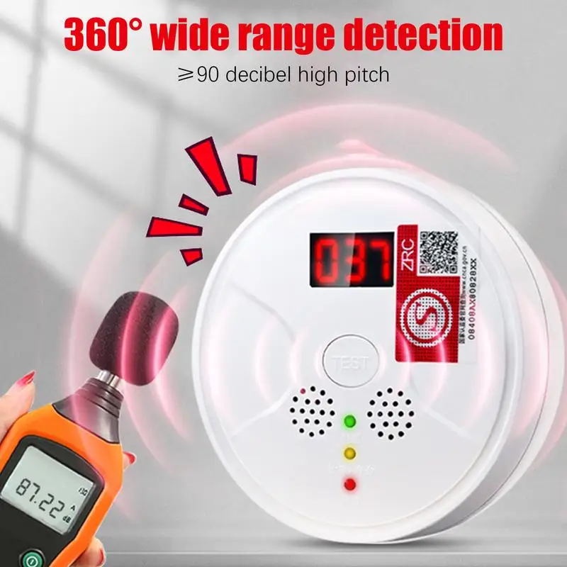Carbon Monoxide Detectors Travel CO Alarm Battery-Powered CO Warning Monitor Portable CO Alarm Detector With Digital Display &