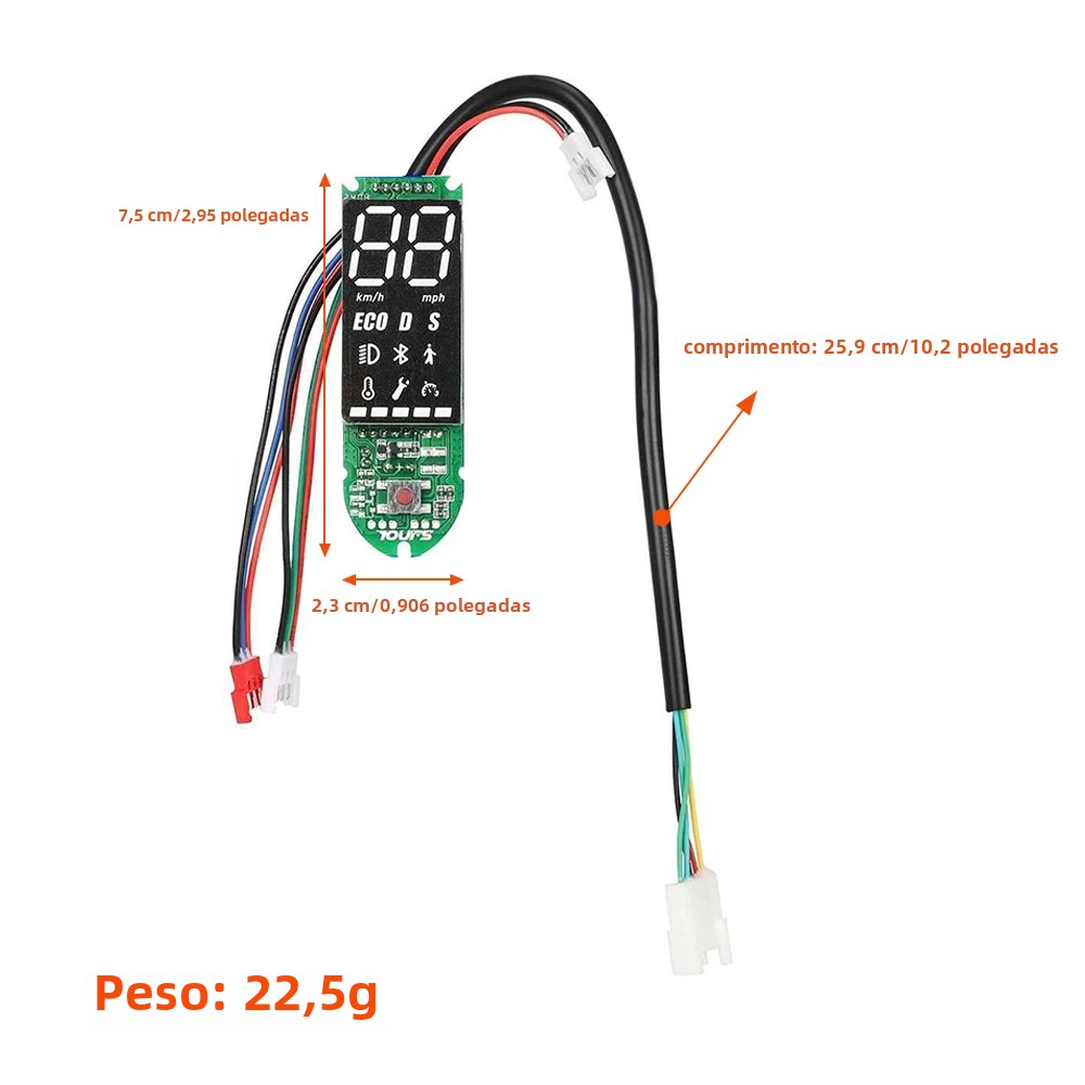 Placa controladora de scooter elétrica durável, controlador de função de exibição digital, 6 peças para peças de scooter xiaomi m365/pro