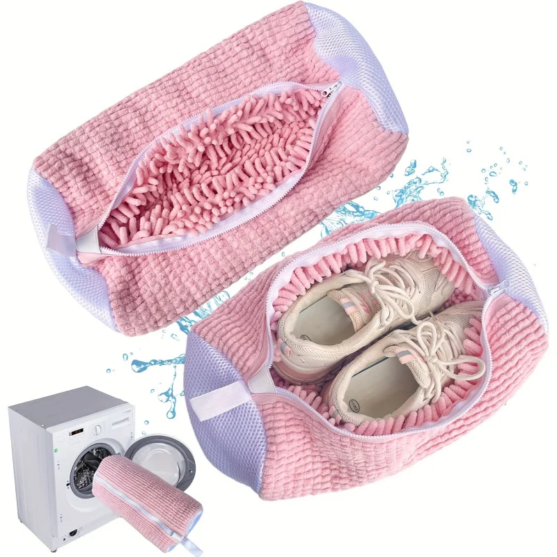 Bolsa para sapatos multifuncional para lavar máquina com 360 °     Limpeza de escova macia, sacos de lavanderia