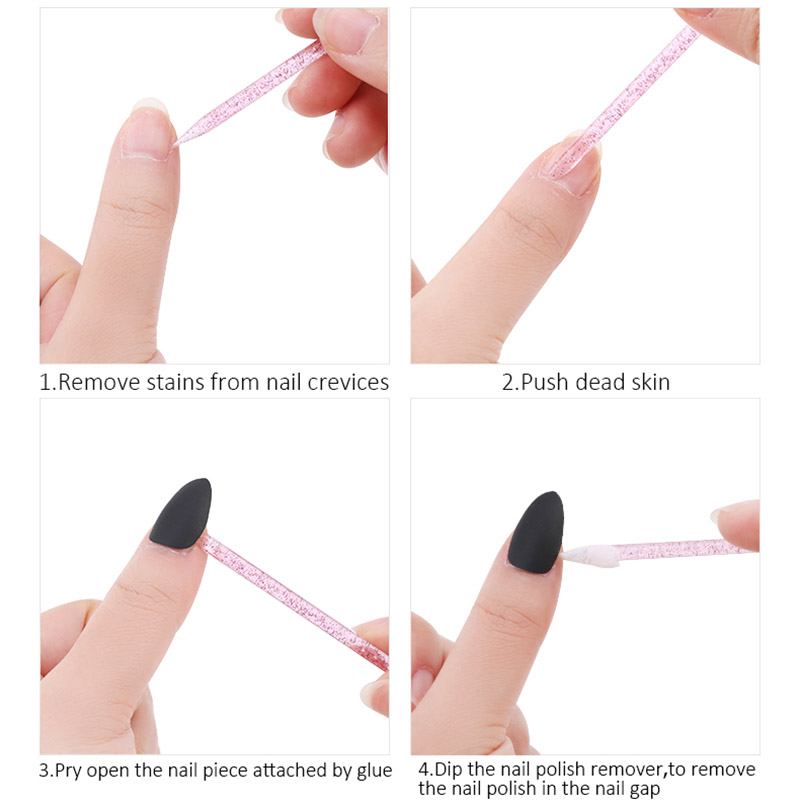 50/100Pcs Reusable Crystal Stick Double End Nail Art Cuticle Pusher Cuticle Remover Tool Pedicure Care Nails Manicures Tools