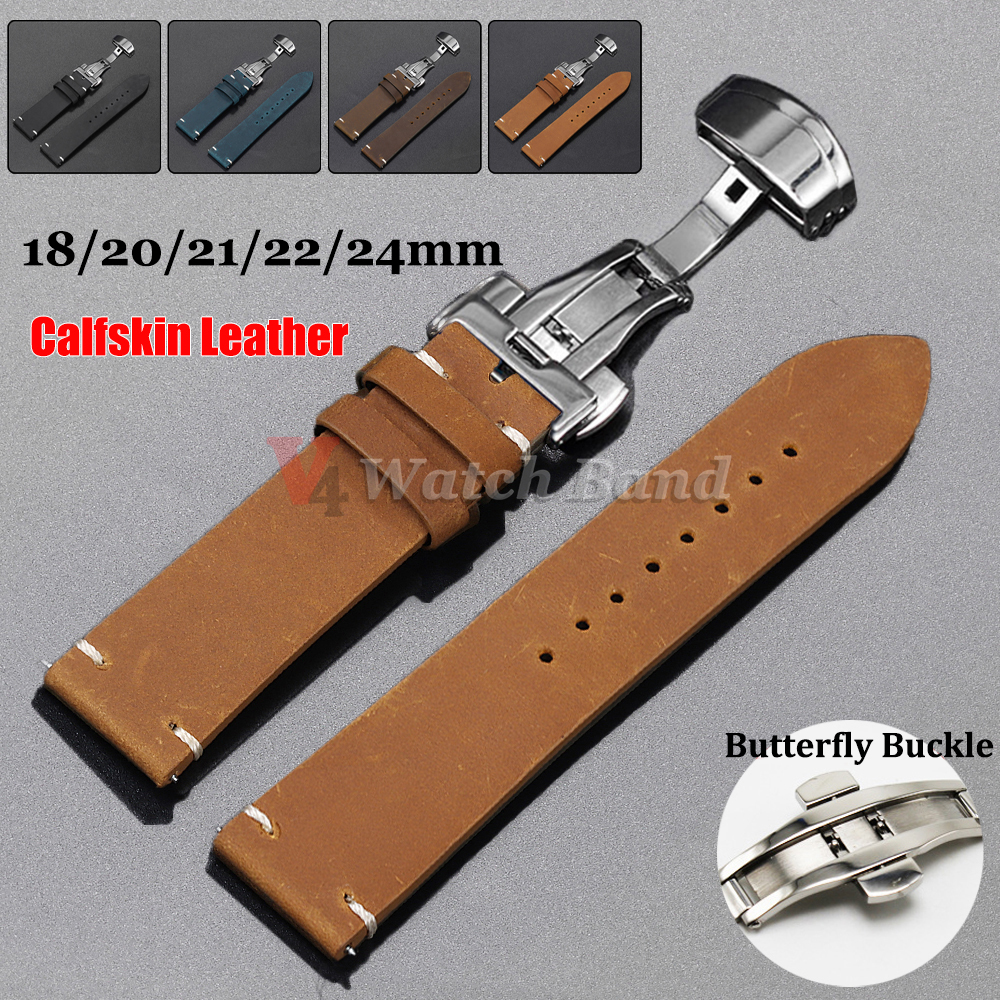 Kalbslederarmband für Omega für Seiko Uhrenarmband Braun 18 20 21 22 24 mm Armband für Casio für Rolex Uhrenzubehör