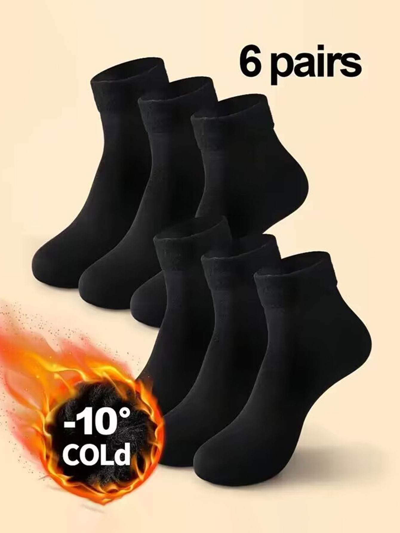 Meias antibacterianas e desodorantes para homens, outono e inverno quentes, 6 pares
