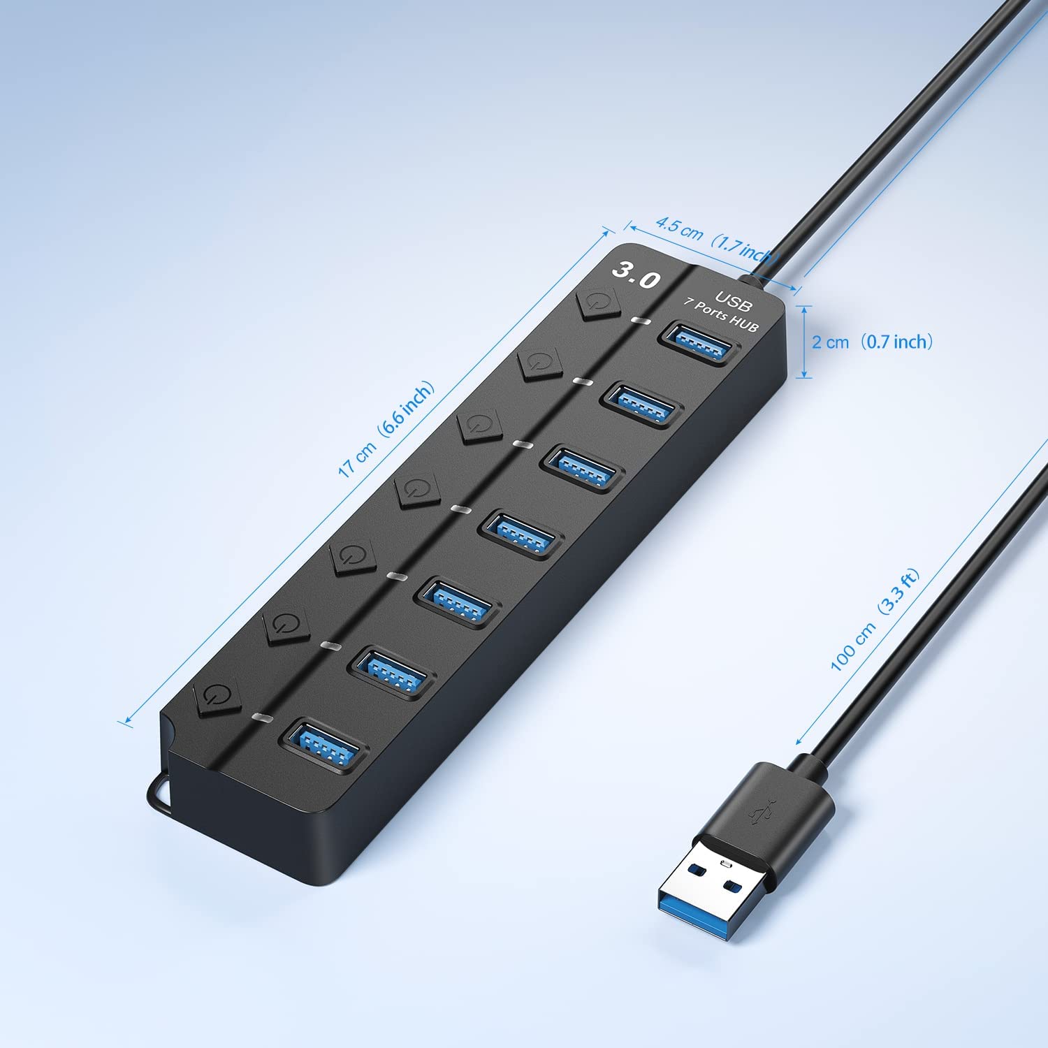 Hub USB 3.0 Hub USB 2.0 Hub splitter multi USB Cavo lungo 100 cm Espansore multiplo per computer Accessori per PC portatili Adattatore USB