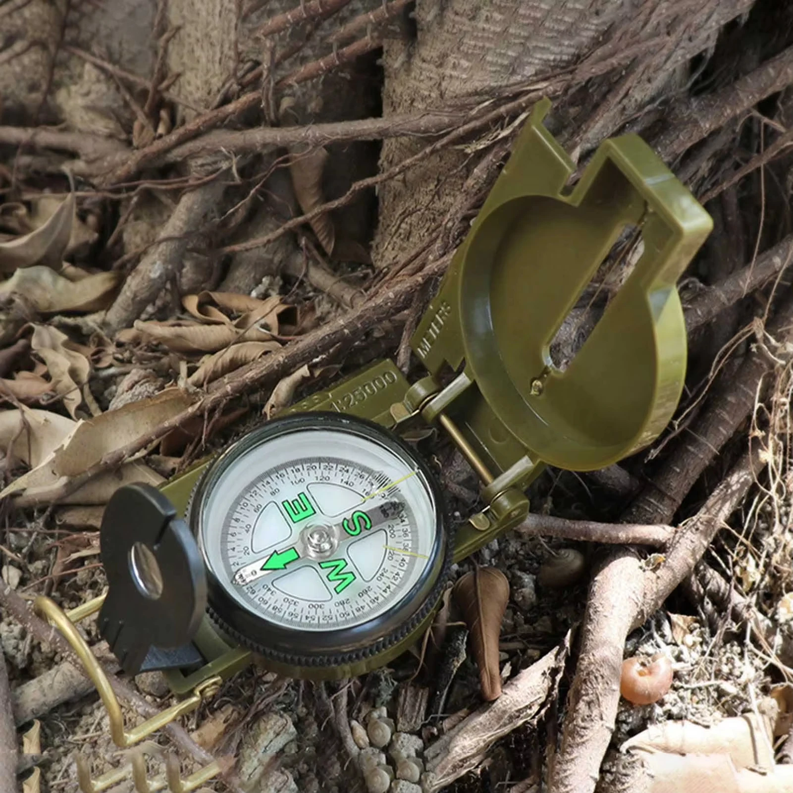 Bússola portátil multifuncional fosforescente lensática para caminhadas acampamento navegação sobrevivência