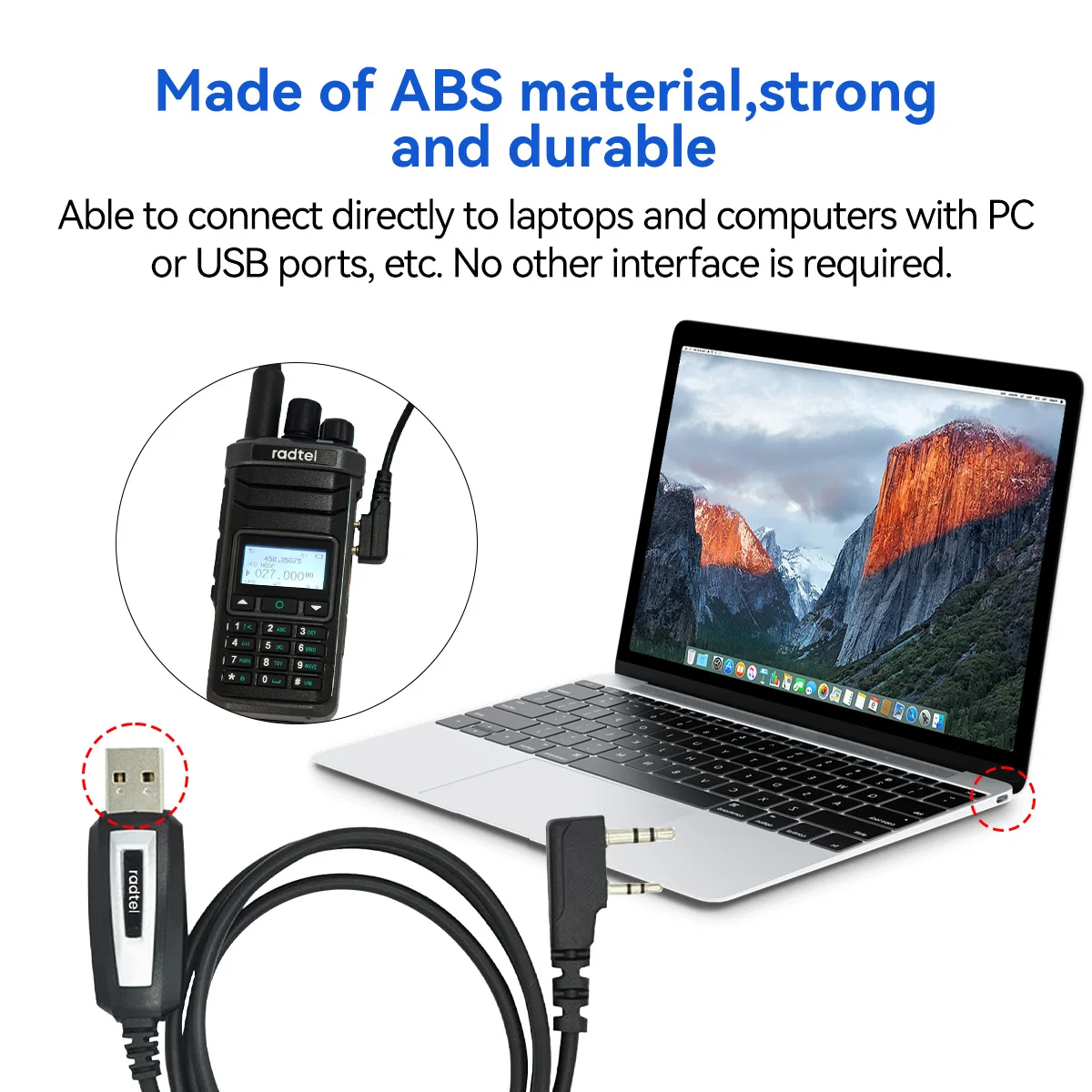 Kabel programujący Radtel do Radtel RT-4D RT-900 RT-470x RT-860 RT-4D RT-890 RT-900 RT-920 Walkie Talkie do Baofeng UV-5R K5