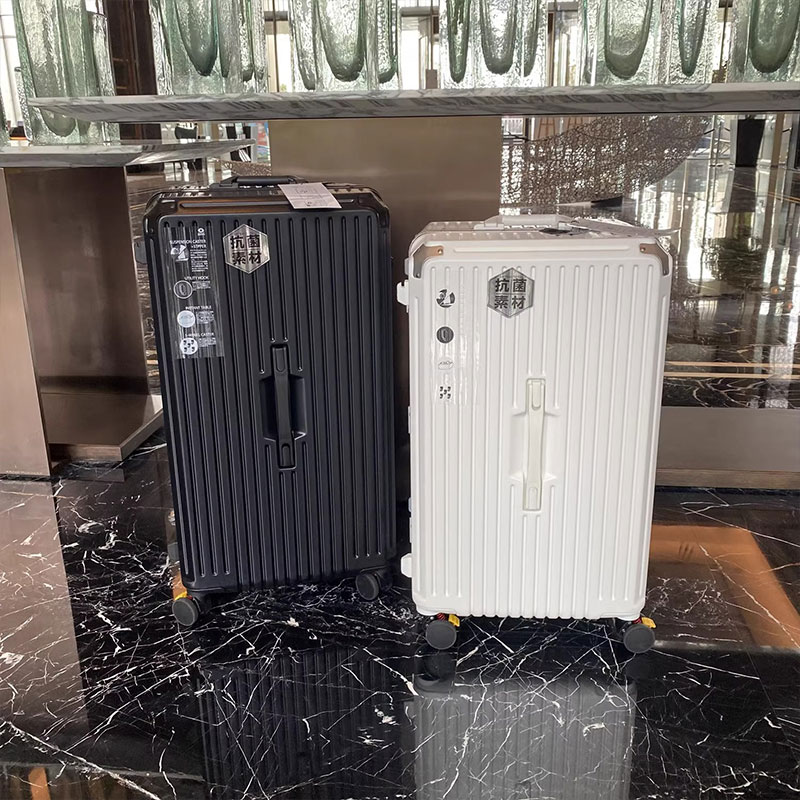 Mala retangular de grande capacidade, estrutura de alumínio, bagagem de mão com suporte para copos, trava tsa, carrinho, 28/30/32/36 polegadas