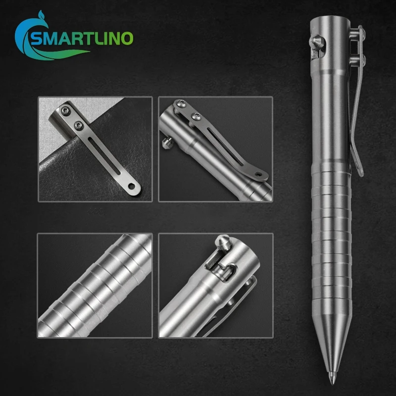 คุณภาพสูงโลหะ Bolt Action ปากกายุทธวิธี Titanium Alloy Self Defense ปากกาลูกลื่นสํานักงานนักเรียนเครื่องเขียนโรงเรียน