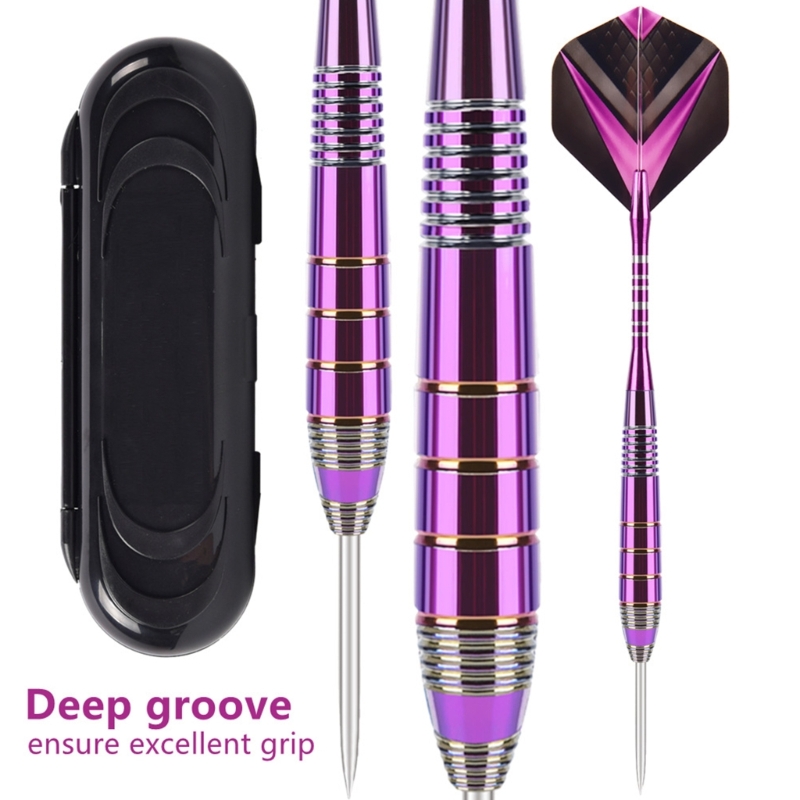 3Pcs/pack 22g Steel Tip Darts Sets Standard PET Flight, Aluminum Darts Shafts Steel Tip with Storage Box for Beginners 24BD