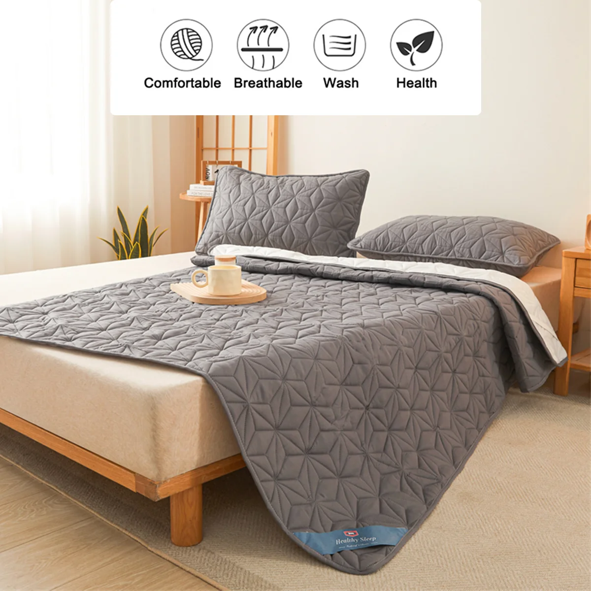 Surmatelas impermeable con banda elástica, almohadilla protectora acolchada, colcha, Funda de colchón de invierno para cama individual/doble 140/160