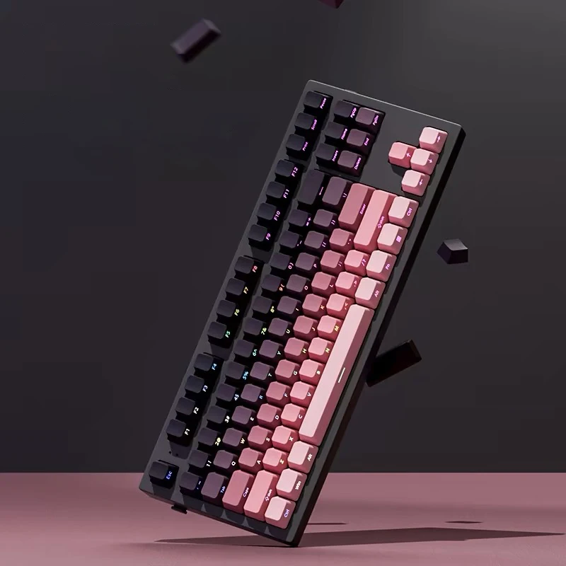 Градиентные колпачки для клавиш с боковой печатью Shine Through PBT Double Shot OEM-профиль для переключателей MX, игровая клавиатура 130 + колпачки для клавиш