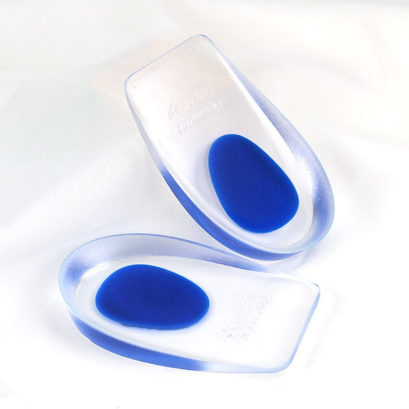 Palmilhas ortopédicas de gel de silicone macio para esporas de calcanhar dor pé almofada massageador cuidados meio calcanhar palmilha almofada aumento de altura