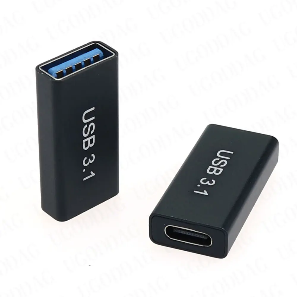 1/2 Uds USB 3,0 acoplador hembra a USB tipo C adaptador hembra Super velocidad USB3.0 tipo C extensor convertidor de conexión
