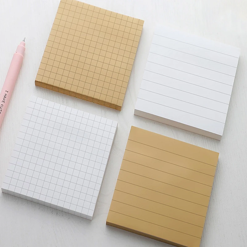 Bloc de notas adhesivas de papelería, marcapáginas de oficina, notas adhesivas de color caqui/blanco/pegatinas en cuaderno, 1 Uds., 80 hojas