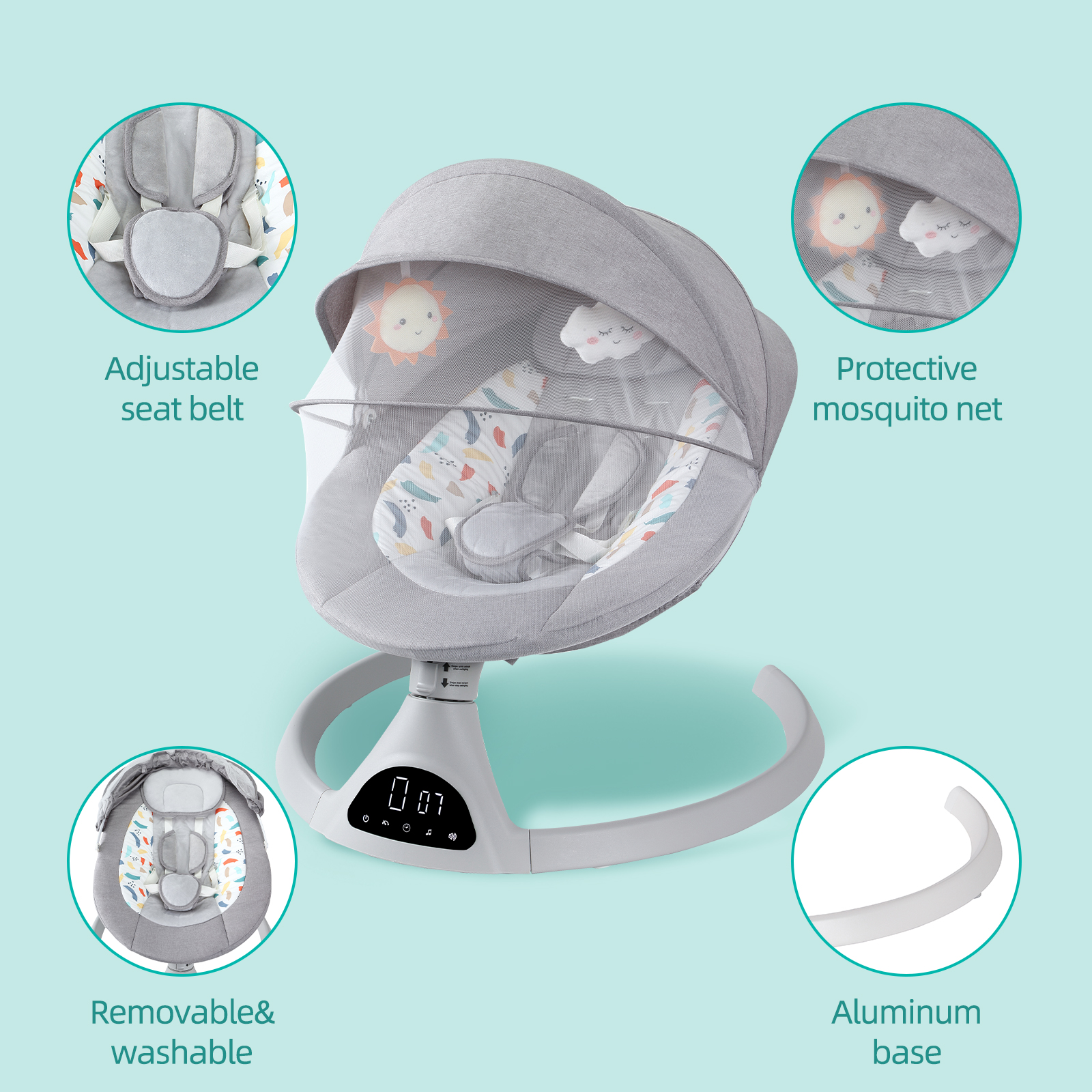 Elétrica balanço balanço cadeira para o bebê recém-nascido, berço do bebê, cama repousar