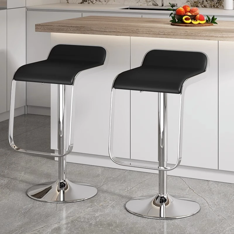 Adjustable Height Bar Stool with Backrest Swivel Pub Chair for Bar Counter Stylist Stool Strengthen Base Ergonomic Cashier Seat