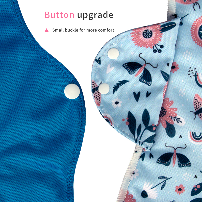 BIAI-toallitas sanitarias antibacterianas para mujer, toallas menstruales lavables, reutilizables, transpirables, 6 piezas