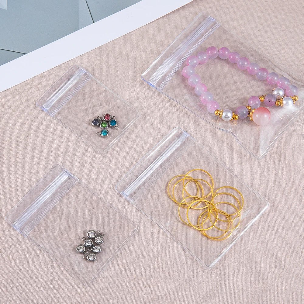 20 Stück transparente Schmuckbeutel, Anti-Oxidation, Reißverschluss-Aufbewahrungsbeutel für Ohrringe, Halsketten, Armbänder, DIY-Display-Verpackung
