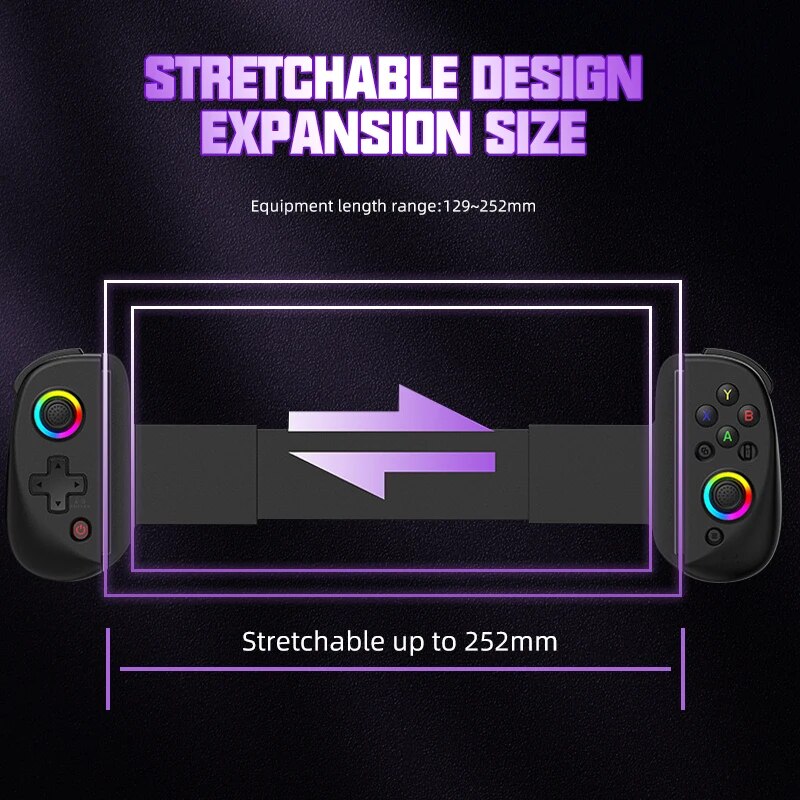 VILCORN-Controlador RGB Flexível Dual Hall, Jogos D8, Gamepad Streaming para Tablet, Android, PS4, Switch, PC Joystick