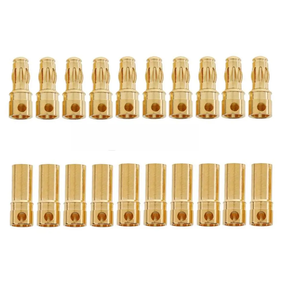 10 Cặp 2Mm/3.0Mm/3.5Mm/4Mm RC Pin Vàng Đạn Chuối Ổ Cắm Cao Cấp Nam Nữ Viên Đạn Chuối Cổng Kết Nối