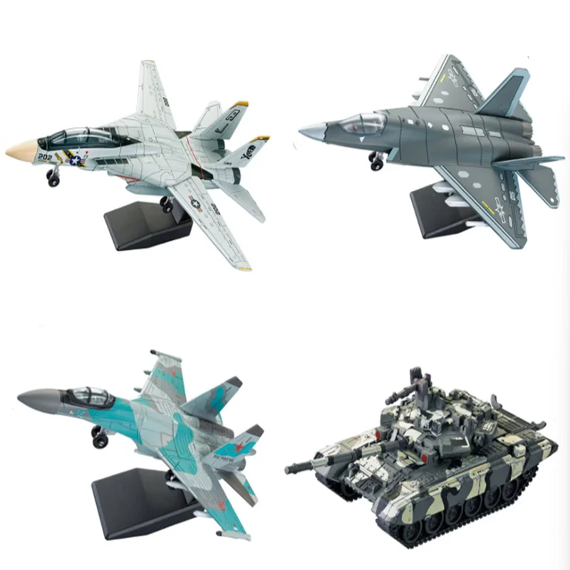 Diy modelo militar bloco de construção brinquedo f14 tomcat J-35 stealth su35s multi-purpose lutador t90 tanque de batalha principal menino presente de aniversário