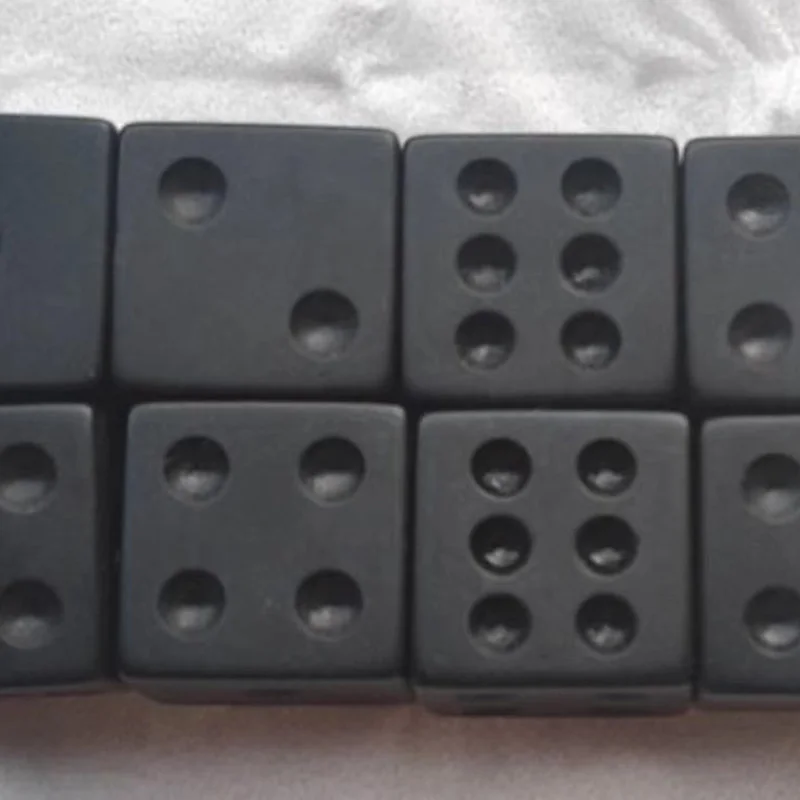 10pcs/set 16mm Full  Black  Square Corner Black Dot Dice Board Game Accessories