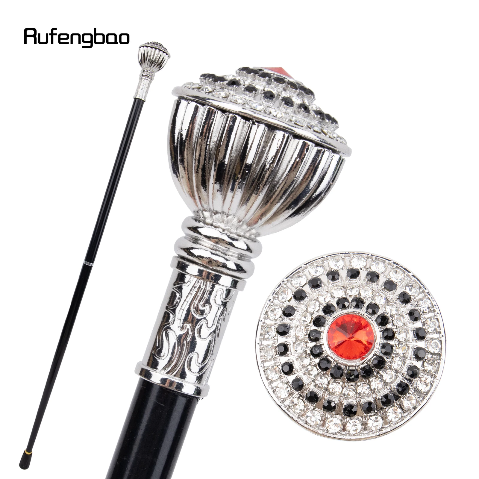 Bastón Blanco de tipo diamante Artificial para caminar, bastón decorativo de moda, caballero elegante, perilla de bastón de Cosplay, Crosier, 90cm