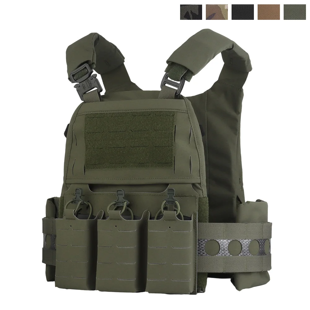 Portador de placa táctico FCPC V5, chaleco de liberación rápida estilo Ferro, bolsa para revistas Triple 556, equipo Airsoft de caza MOLLE, nueva versión