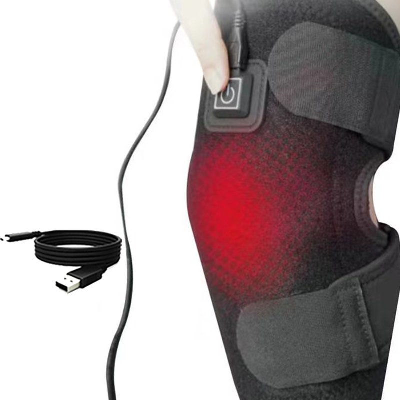 Verwarmende Knie Massage Riem met Verstelbare Beschermer voor Kniegebied 3 Temperatuurontwerp Single Black