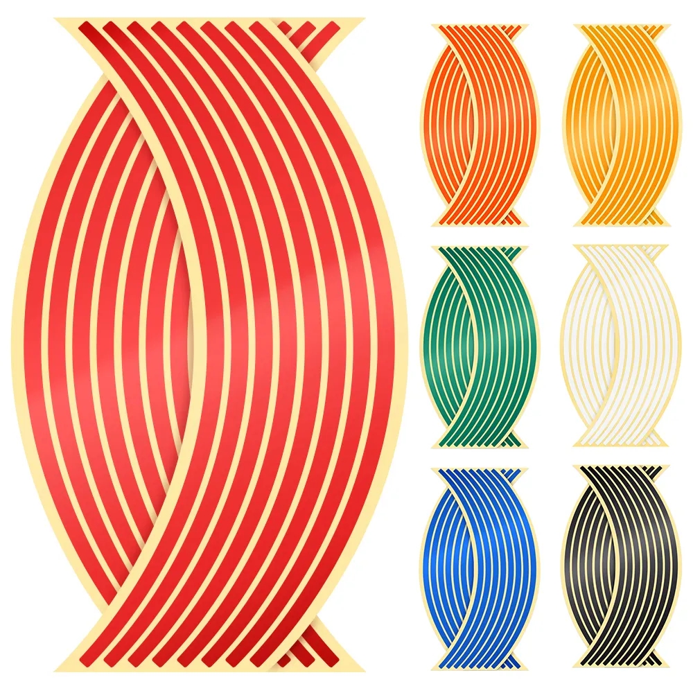 1 conjunto de 16 pçs adesivo de roda fita reflexiva aro listra bicicleta motocicleta adesivos para honda para kawasaki z750 z800 para yamaha mt07