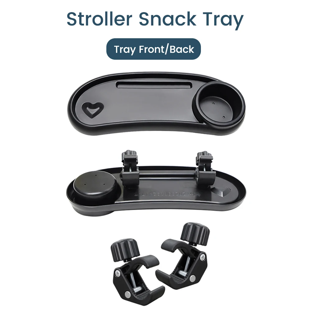 3-in-1-Universal-Snack-Tablett für Kinderwagen, verstellbarer Getränkehalter, Telefonsteckplatz, kompatibel mit den meisten Kinderwagen, multifunktionale Reise