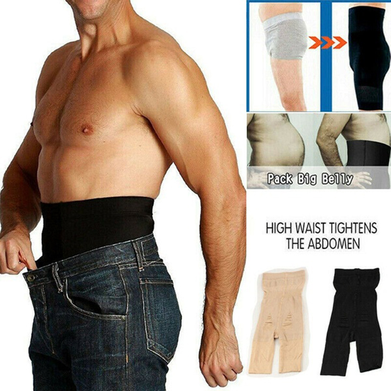 Homens emagrecimento corpo shaper cintura trainer cintura alta shaper controle calcinha compressão roupa interior abdômen barriga shaper shorts