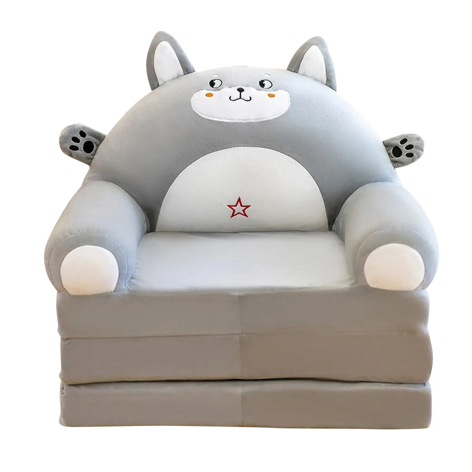 Cushion Plush Sofa case Backrest Armchair 2 In 1 Foldable Sofa Cute Cartoon Lazy Sofa Flip Open Sofa case Without Pp Cotton
