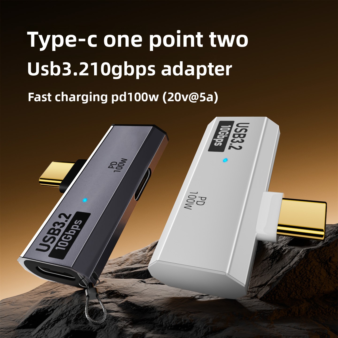 Typ-C 1/2 Dual C Port Adapter OTG Konverter unterstützt die Erweiterung von USB 3.0 und gleichzeitiges Laden von PD100W