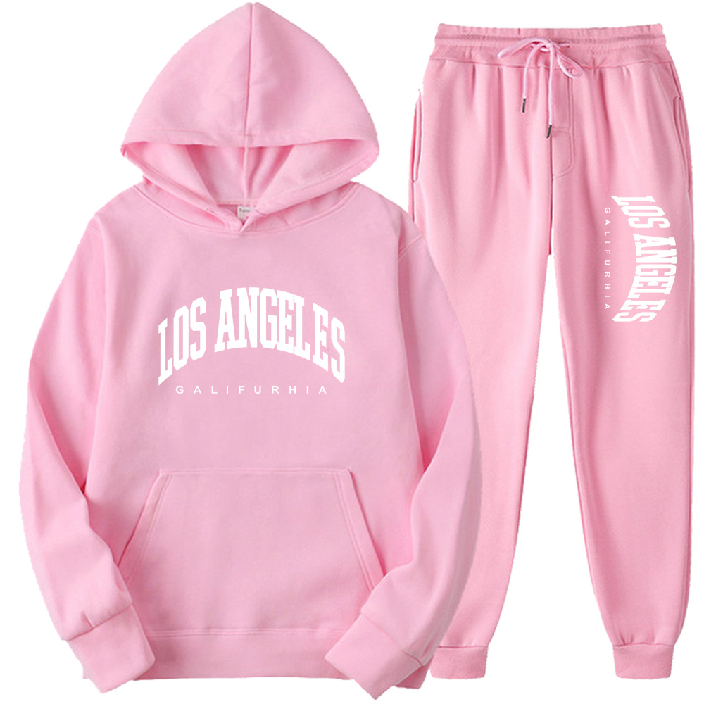 LOS ANGELES GALIFURHIA, trajes deportivos para hombre/mujer, chándal de moda, sudaderas con capucha y pantalones, conjuntos de dos piezas, sudaderas informales para correr, sudadera