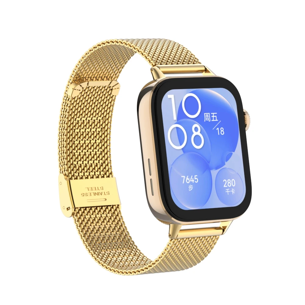 Correia de Substituição para Huawei Watch, Fivela De Malha De Aço Inoxidável, Correia Magnética Milan, Fti3