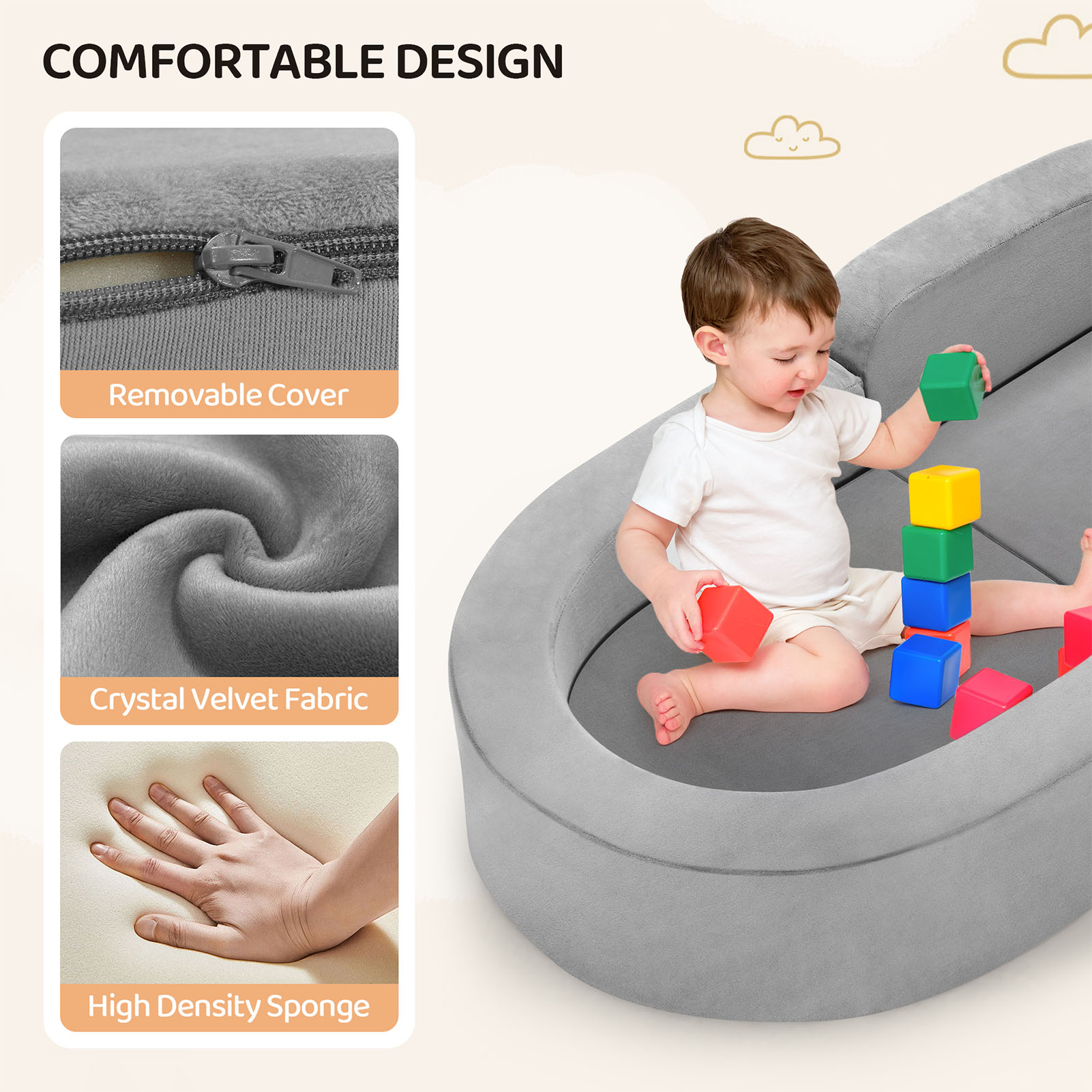 Baby and Maternal Bed Folding Sofa Skin friendly Soft and Safe Sponge Material