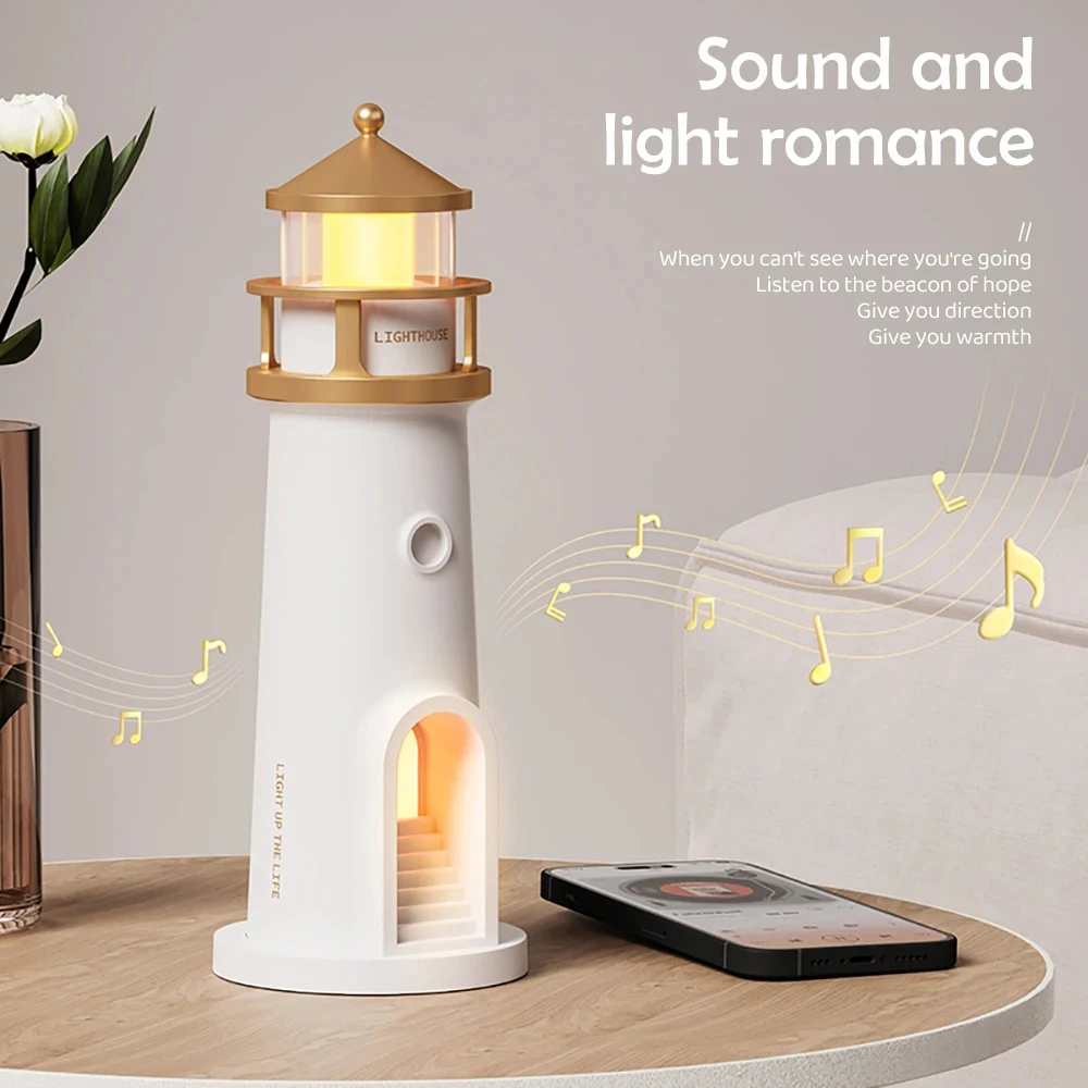 Moon Projection Lighthouse Night Light Motion Sensor Dimmable Timing Ambient Light Bluetooth Music Player Xmas Birthday Gift