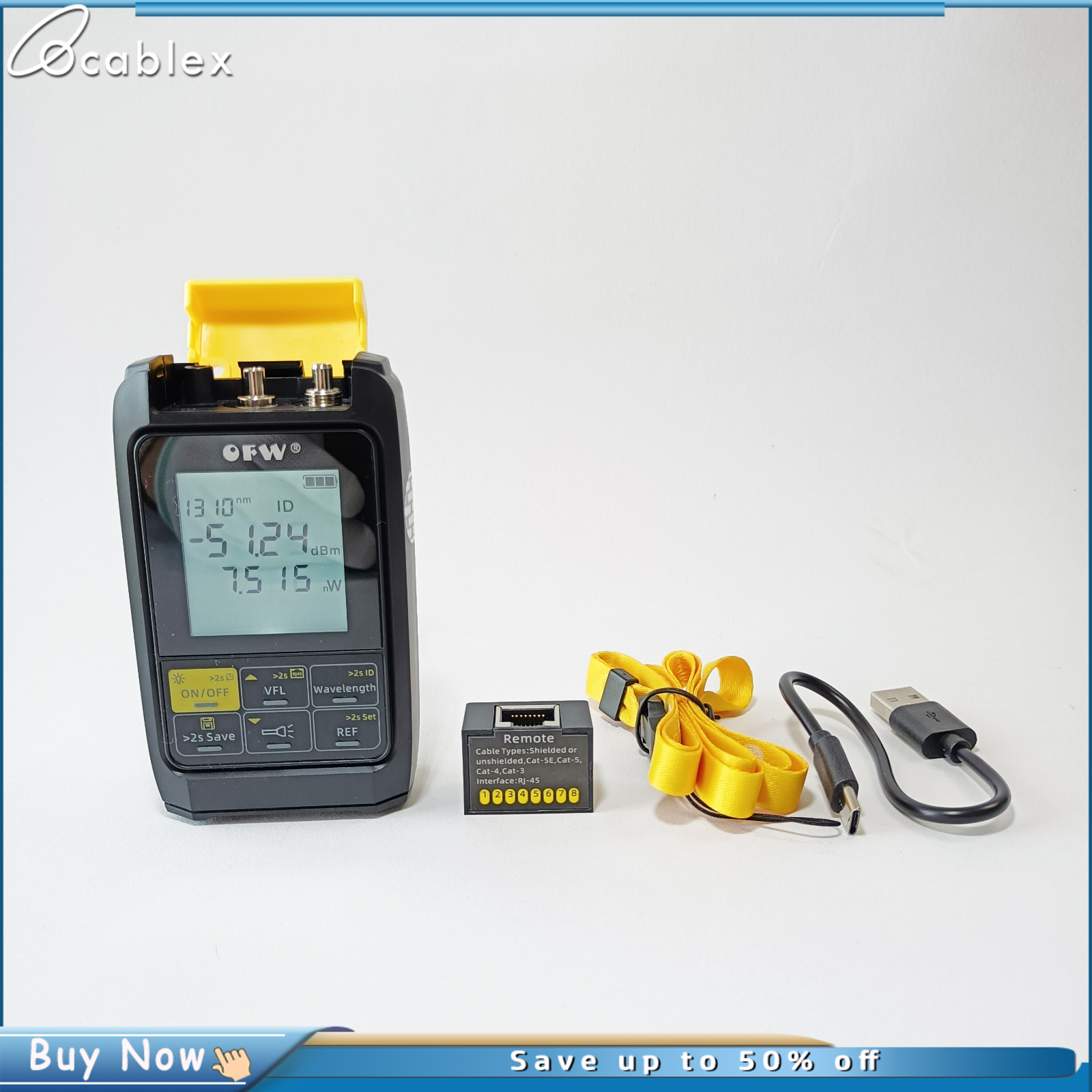 4in1 แบตเตอรี่ชาร์จ Optical Power Meter Visual Fault Locator เครื่องทดสอบสายเคเบิล 5 กม.20 กม.30 กม.VFL