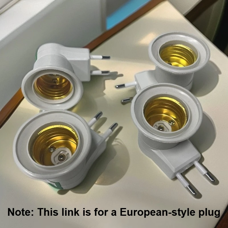 Vendita calda Pratica presa di luce LED bianca E27 a spina europea/convertitore adattatore supporto spina americana ON/OFF per lampada a lampadina