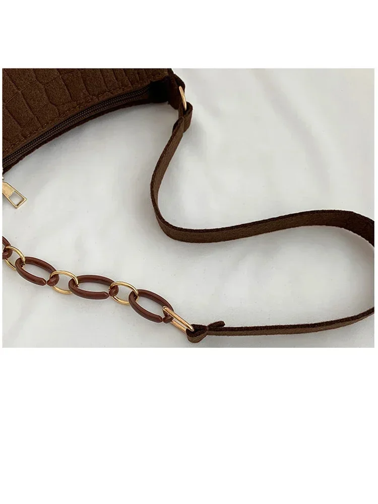 Borsa quadrata piccola in fibra di lana Nuova borsa creativa a tracolla con motivo pietra alla moda in stile coreano per donna