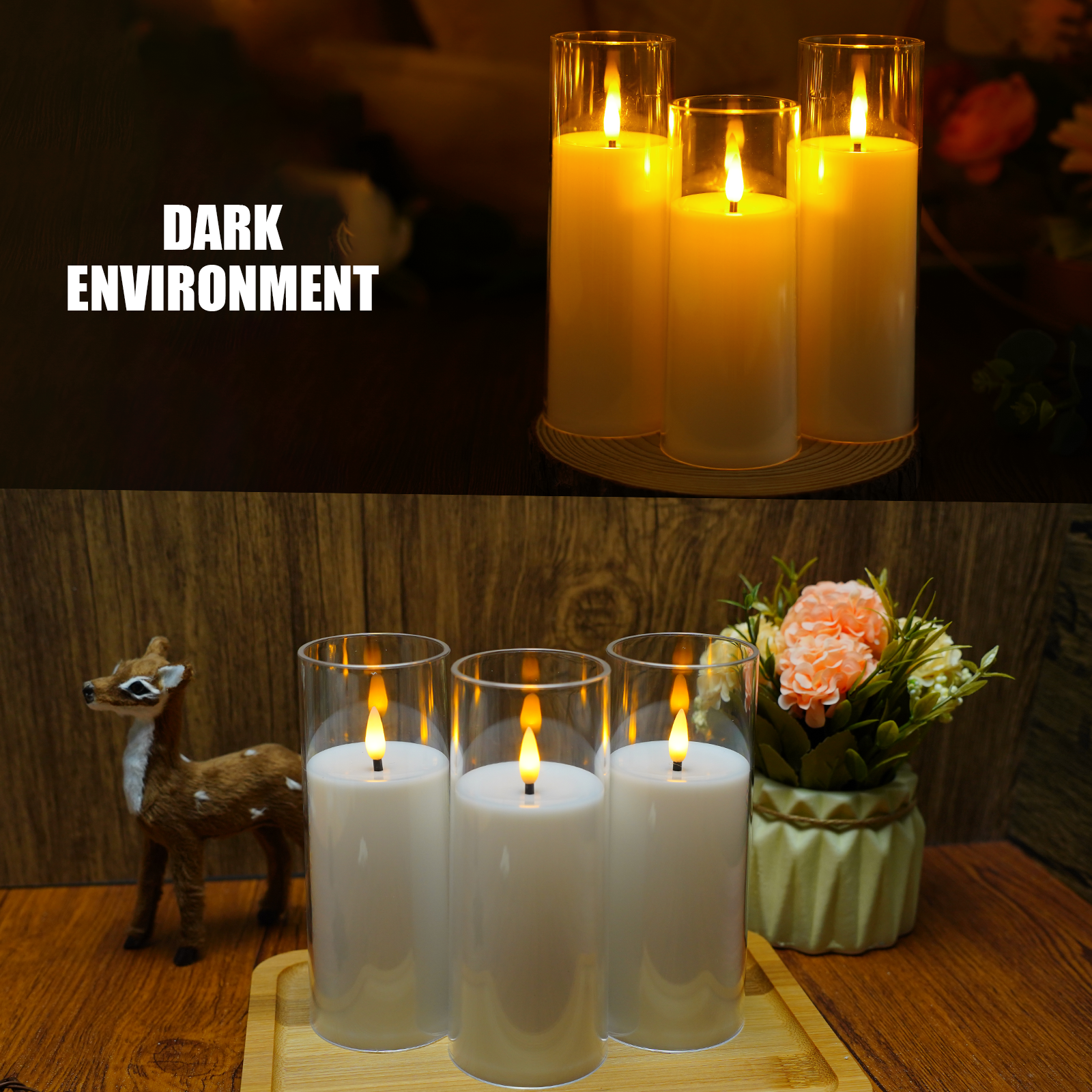 Velas LED sin llama, simulación de luz acrílica, lámpara de vela romántica para boda con Control remoto, decoración del hogar para fiesta y Navidad, 9 Uds.