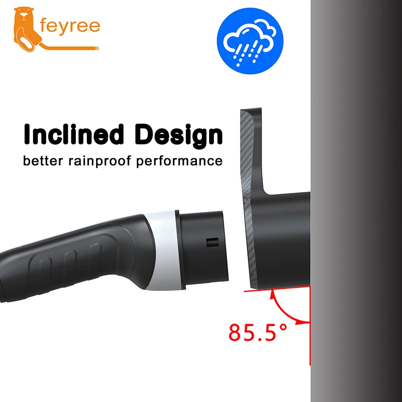 feyree EV 充電器ホルダーホルスタードック電気自動車タイプ 2 充電ケーブル追加保護リーディングウォールボックス