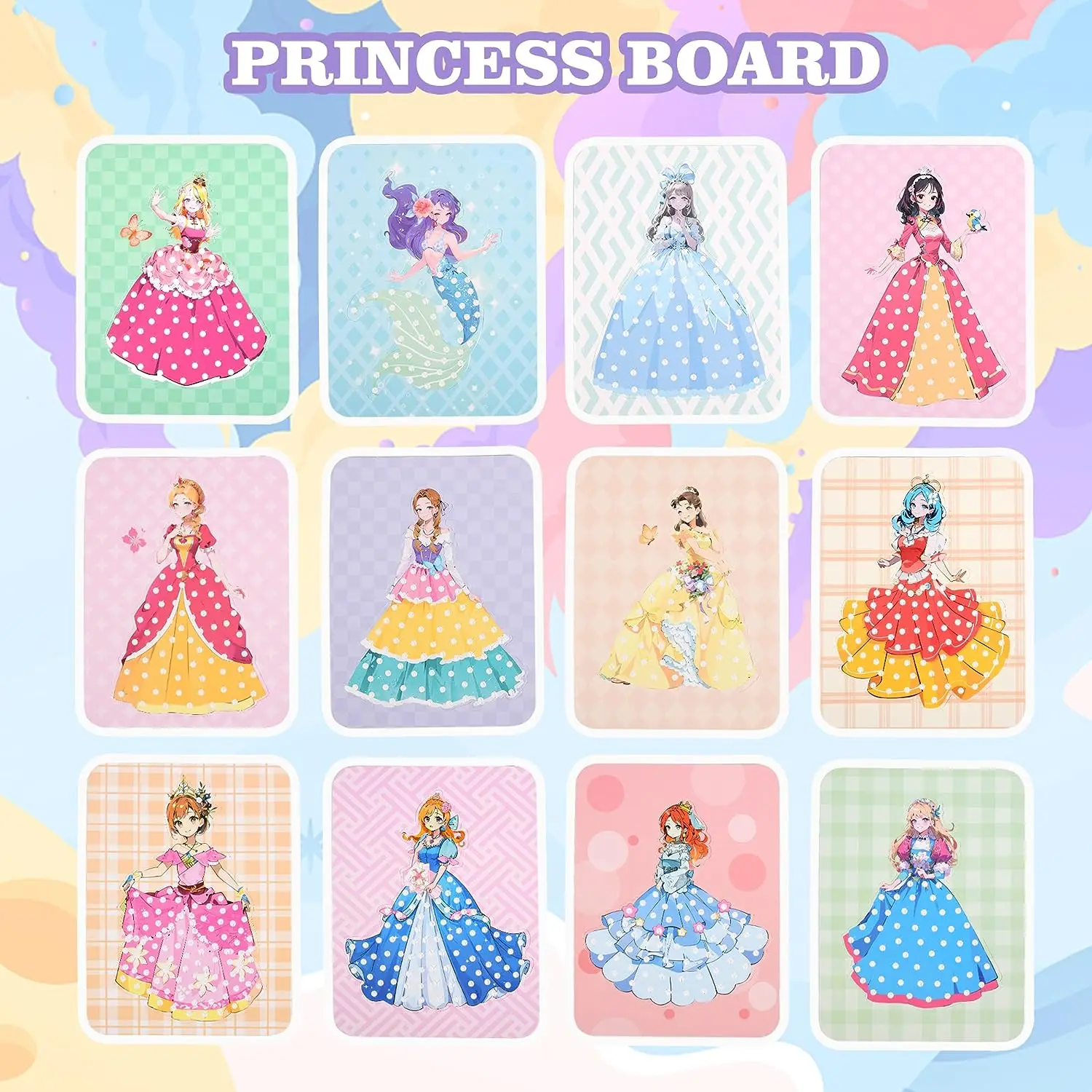 หัตถกรรมสําหรับสาวอายุปริศนาเจาะภาพวาด 12 เจ้าหญิงผ้า Poking Art DIY ของขวัญเด็กวันเกิดคริสต์มาส