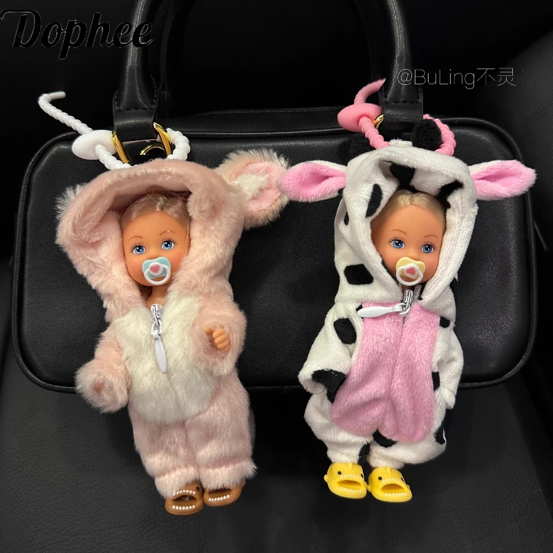 Dophee Original Fashion Bag Pendant Autumn Winter Princess Pajama Doll Plush Toy Backpack Decoration Personality Key Chains