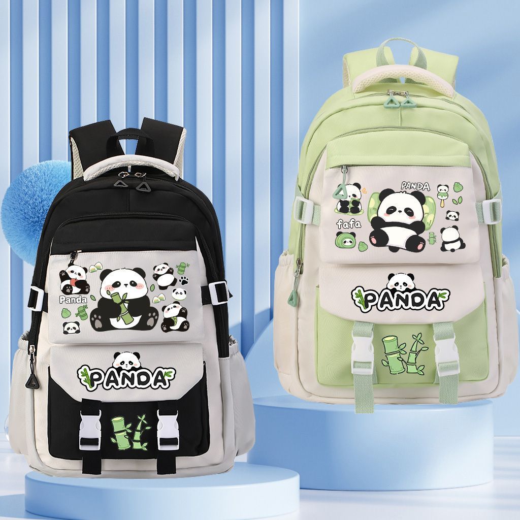 Рюкзак с рисунком панды Хуа, большая вместительная школьная сумка для школьников 1-6 классов, рюкзак для облегчения позвоночника для мальчиков и девочек, детская школьная сумка