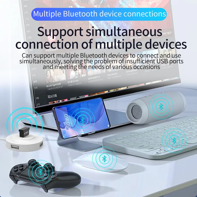 Computer Bluetooth Adapter 5.3 0 Desktop Notebook External USB Wireless Bluetooth Receiver Audio Transmitter