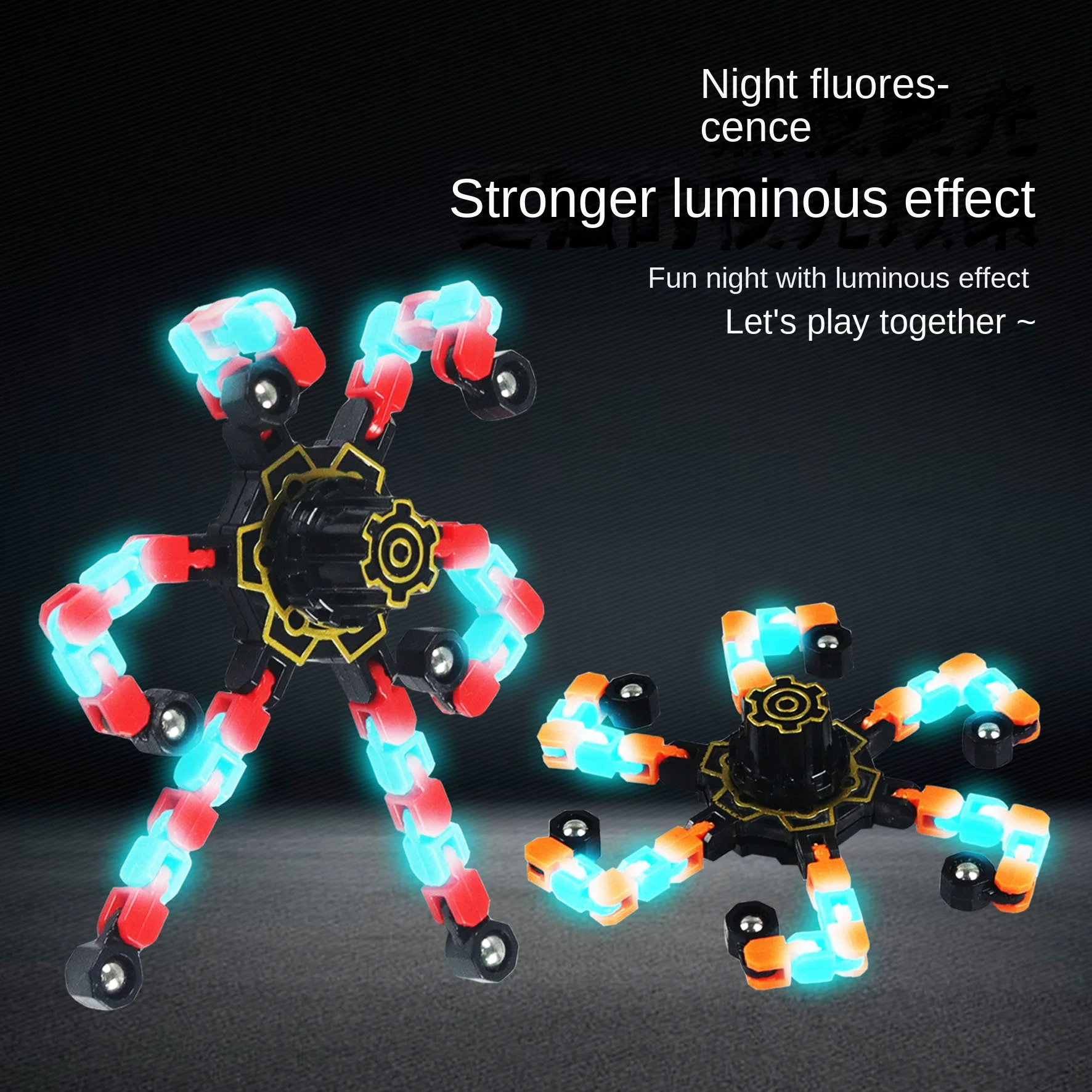 เรืองแสง Fidget Spinners ความเครียดบรรเทา Sensory ของเล่นสําหรับชายและหญิงปลายนิ้ว Gyros สําหรับ ADHD ออทิสติกสําหรับของขวัญ