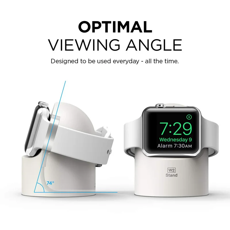 Supporto caricabatterie per Apple Watch Series Ultra/8/SE2/7/6/SE/4/3 49mm/45mm/44mm/42mm/41mm/40mm/38mm Modalità comodino in silicone durevole